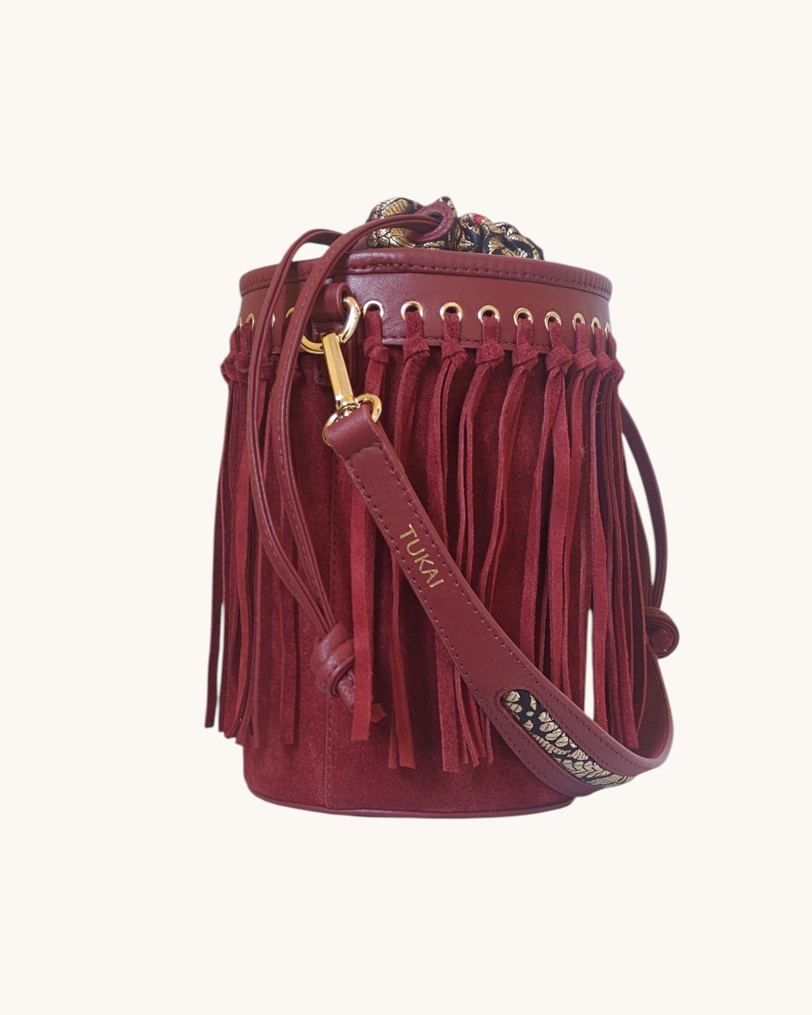 The Bucket - Fringe (Rum Raisin Suede)