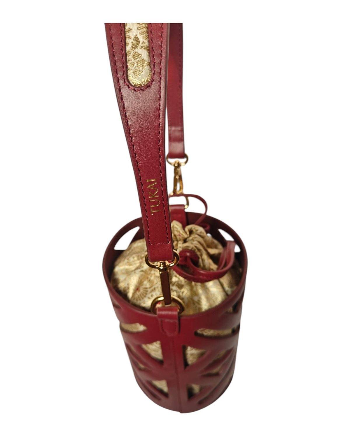 The Calcutta Cutwork Bucket (Bengal Rouge - Red)