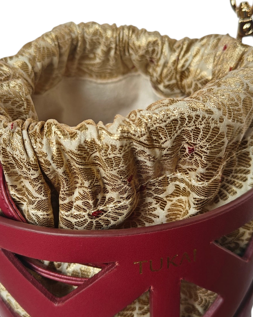 The Calcutta Cutwork Bucket (Bengal Rouge - Red)
