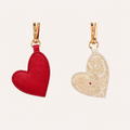 Heart Charms (Single By Choice - Ivory Dust & Red Faux Suede)