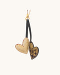 Heart Charms Squared (Midnight Onyx & Black Brocade Banarasi + Midnight Onyx & Red Faux Suede)