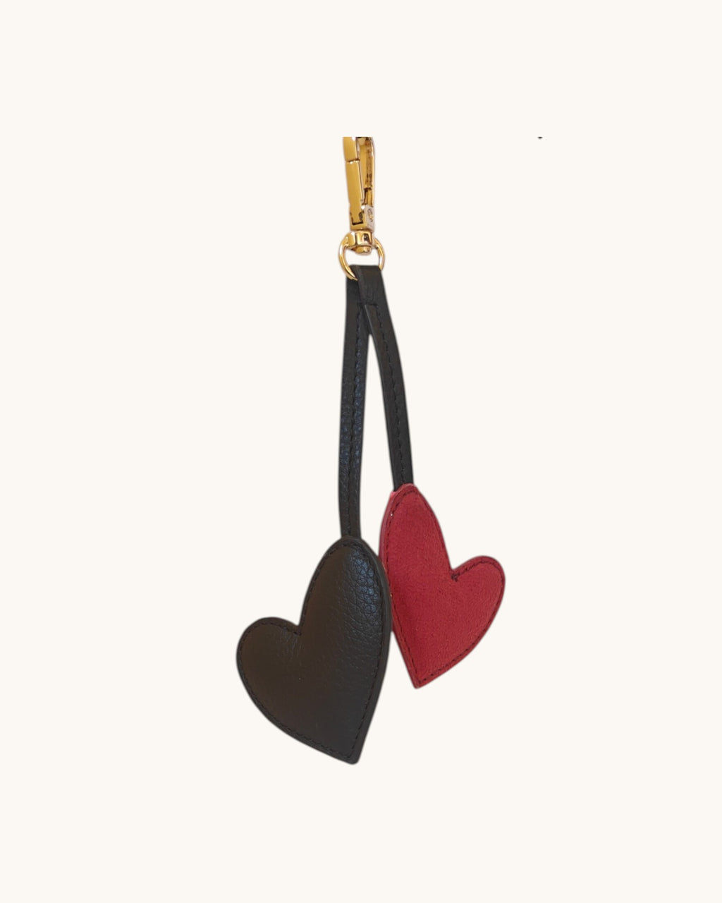 Heart Charms Squared (Midnight Onyx & Black Brocade Banarasi + Midnight Onyx & Red Faux Suede)
